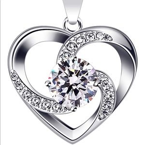 Women’s Heart Shaped Cubic Zirconia Necklace